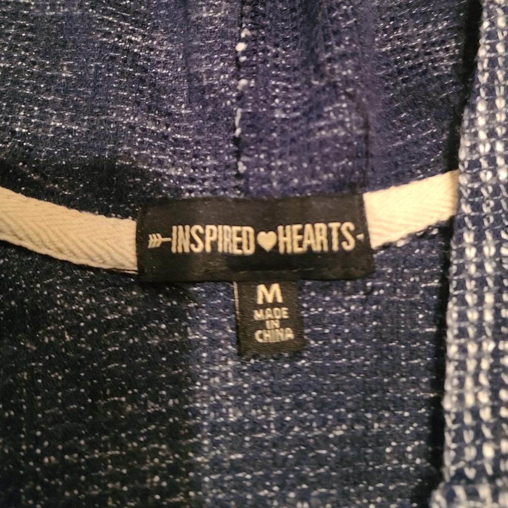 SOLD LOCALLY Inspired Hearts Heathered Sleeveless Hoodie, Size M - Picture 2 of 2